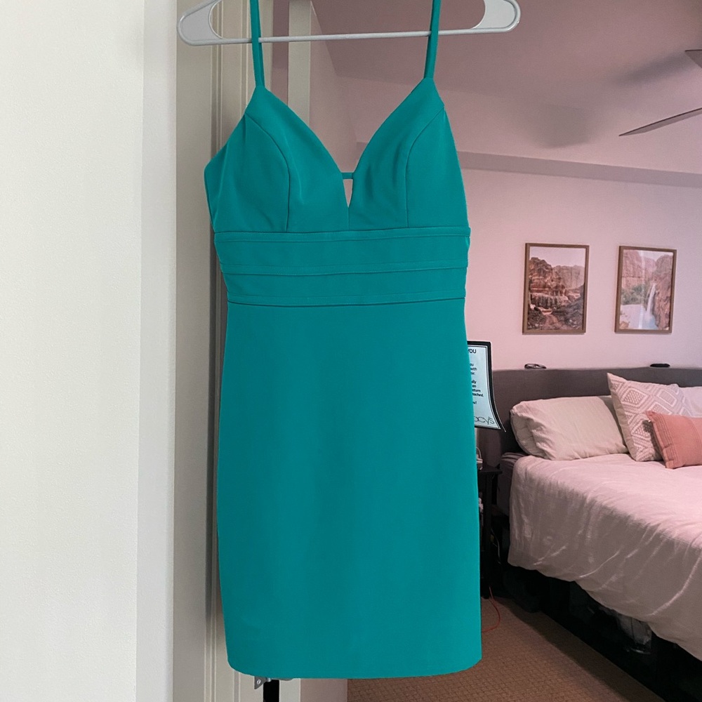 Jade green mini dress